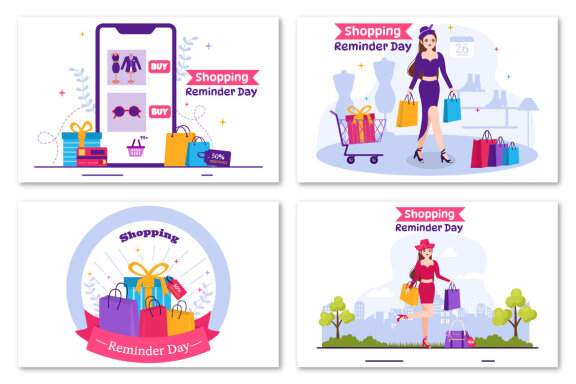 10 Shopping Reminder Day Illustration