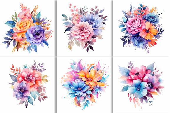 Watercolor Floral Flower Design