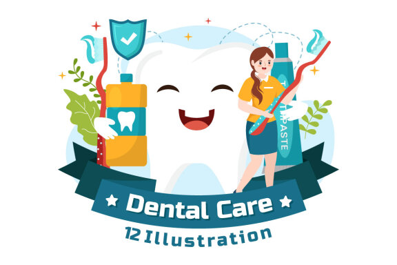 12 Dental Care Illustration