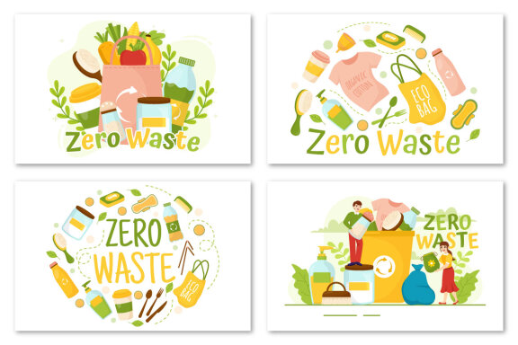 12 Zero Waste Vector Illustration