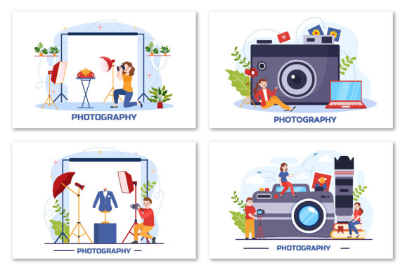 12 Photography Vector Illustration