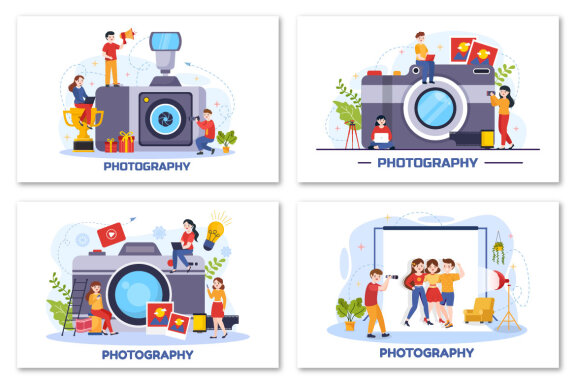 12 Photography Vector Illustration