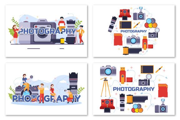 12 Photography Vector Illustration