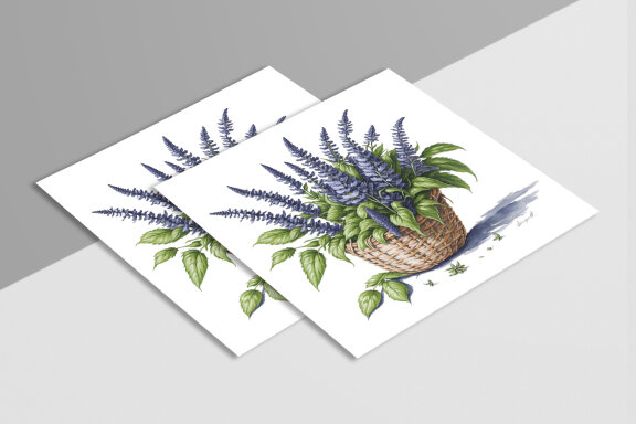 Watercolor Floral Flower Basket Design
