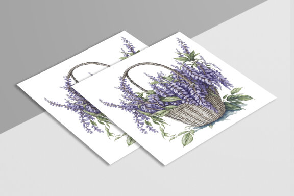 Watercolor Floral Flower Basket Design