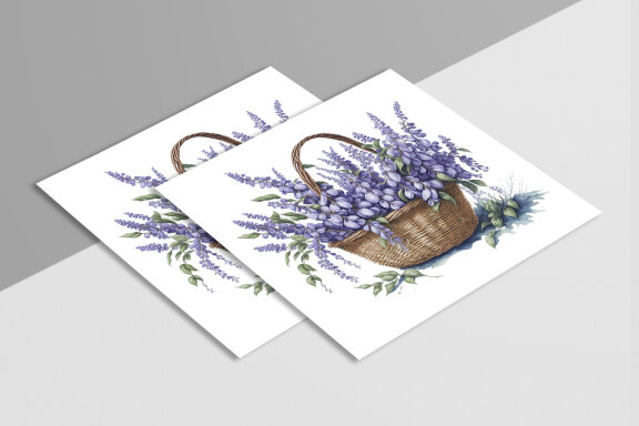 Watercolor Floral Flower Basket Design