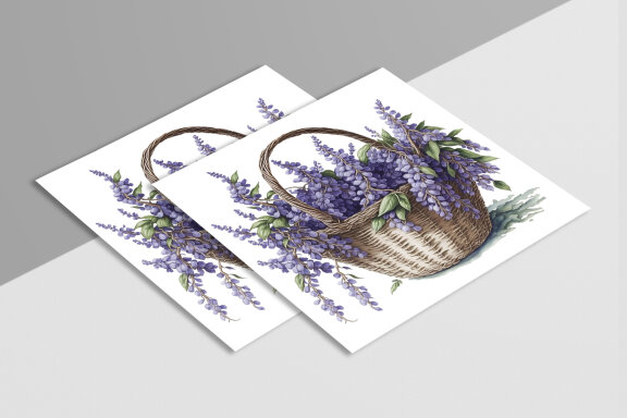 Watercolor Floral Flower Basket Design