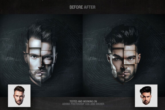 3D Head Mockup Template