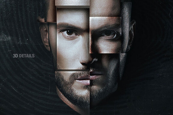 3D Head Mockup Template