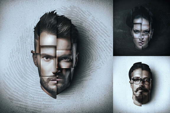 3D Head Mockup Template