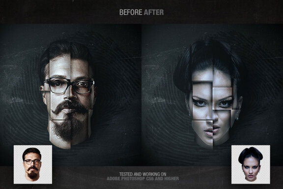 3D Head Mockup Template