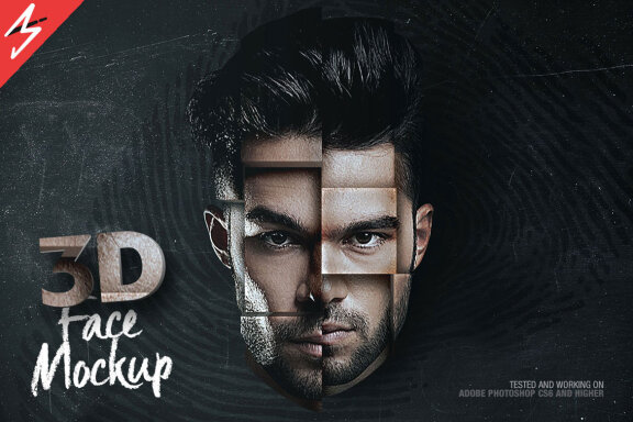 3D Head Mockup Template