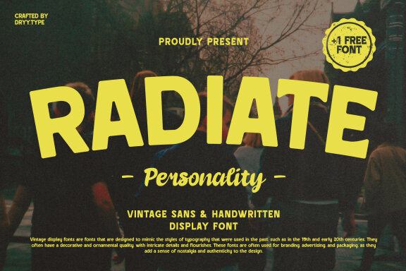Radiate Vintage Font + Free font