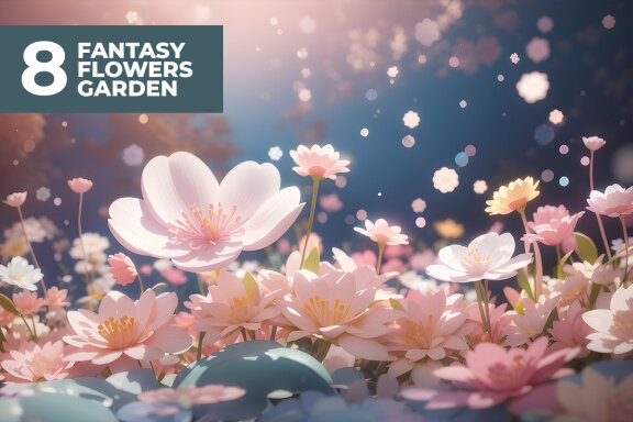 8 Fantasy Flower Garden Stock Images