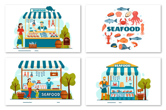 14 Seafood Market Illustration 