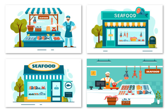 14 Seafood Market Illustration 