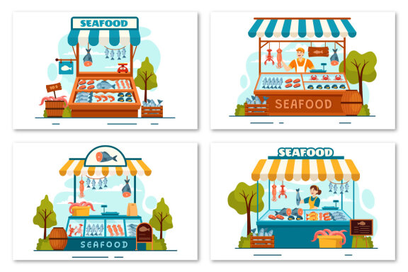 14 Seafood Market Illustration 