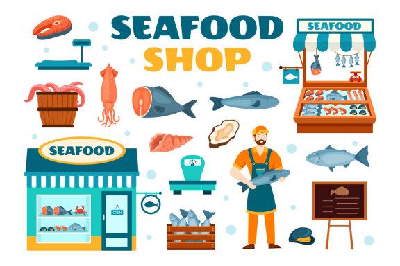 14 Seafood Market Illustration 