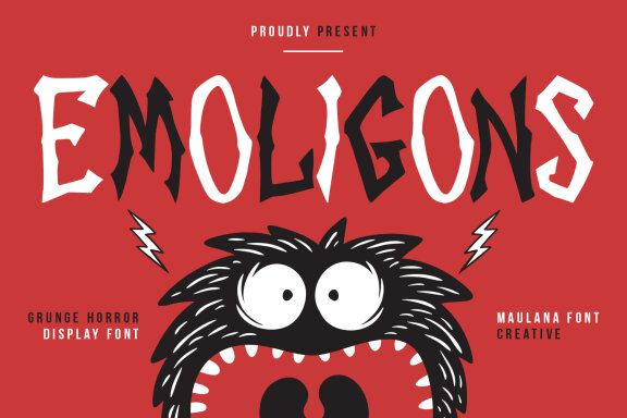 Emoligons Grunge Horror Display Font