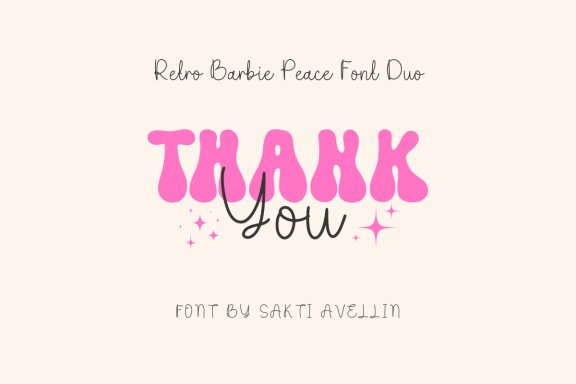Retro Barbie Peace Font Duo