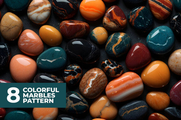 8 Colorful Marbles Pattern Stock Images