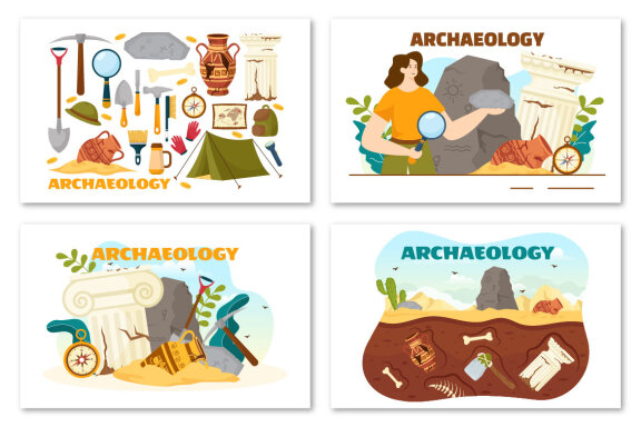 11 Archeology Vector Illustration