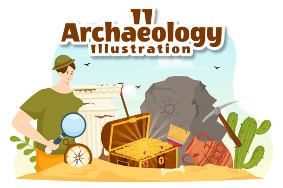 11 Archeology Vector Illustration