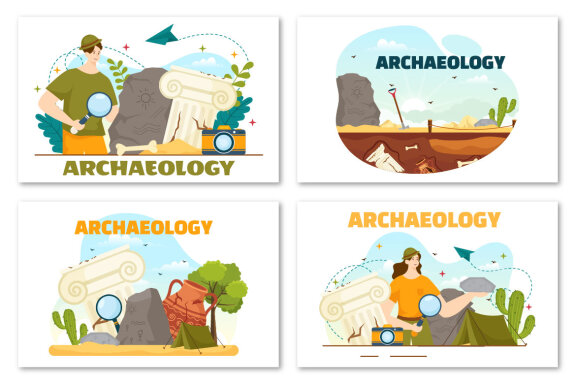 11 Archeology Vector Illustration