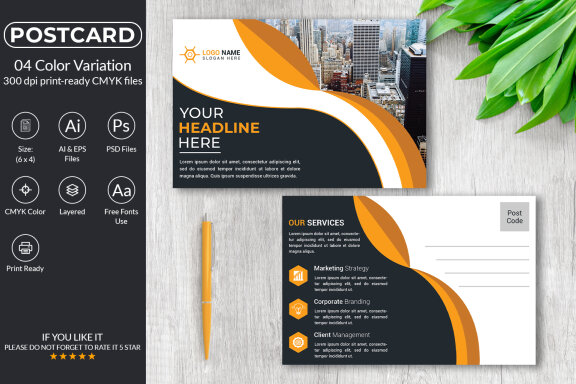 Modern Postcard Design Template