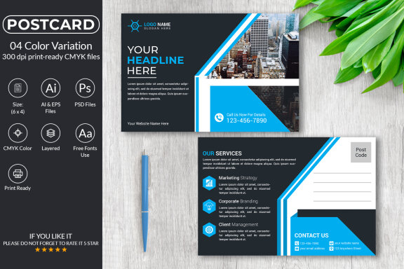 Professional Postcard Design Template