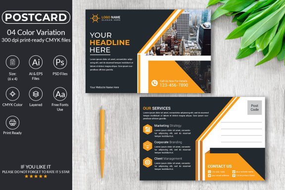 Professional Postcard Design Template
