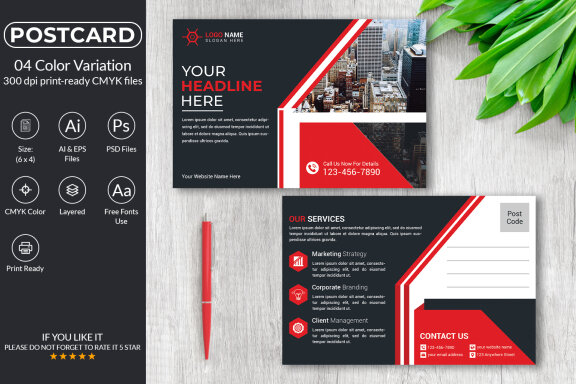 Professional Postcard Design Template