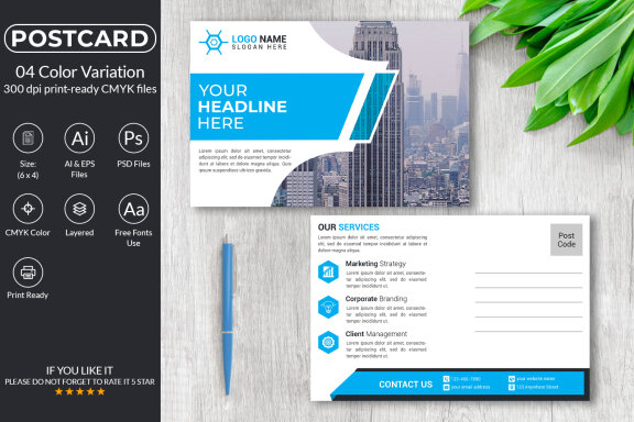Corporate Postcard Design Template