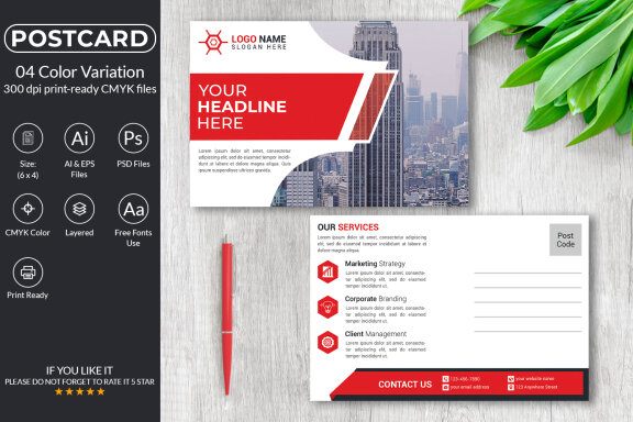 Corporate Postcard Design Template
