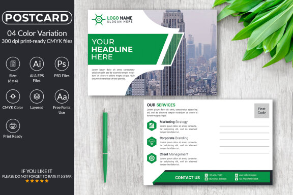 Corporate Postcard Design Template