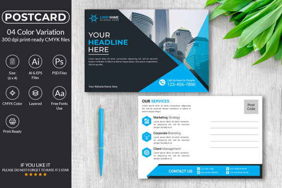 Corporate Postcard Design Template