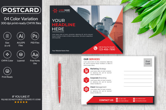 Corporate Postcard Design Template