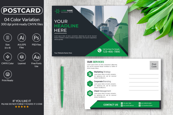 Corporate Postcard Design Template