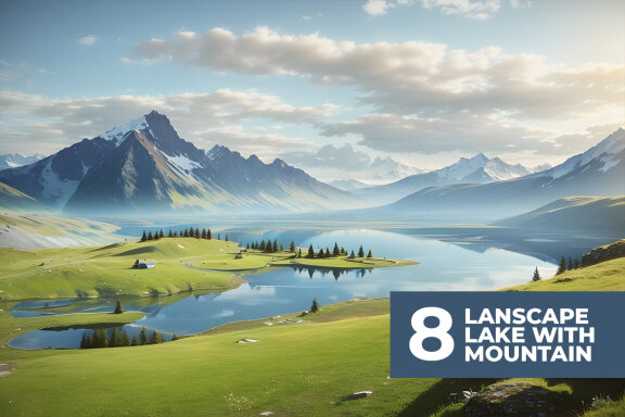8 Lake with Mountain Stock Images