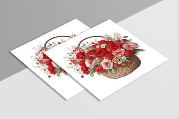 Free Watercolor Flower Baskets