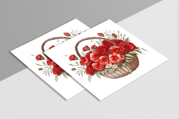 Free Watercolor Flower Baskets