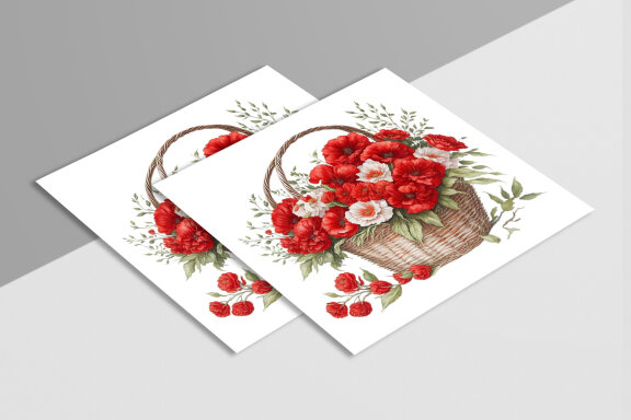 Free Watercolor Flower Baskets
