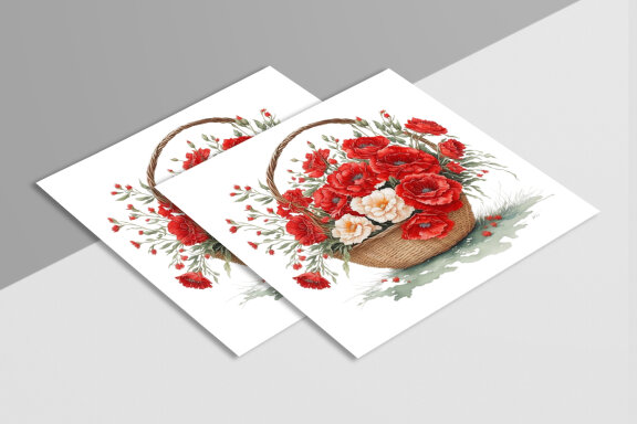 Free Watercolor Flower Baskets