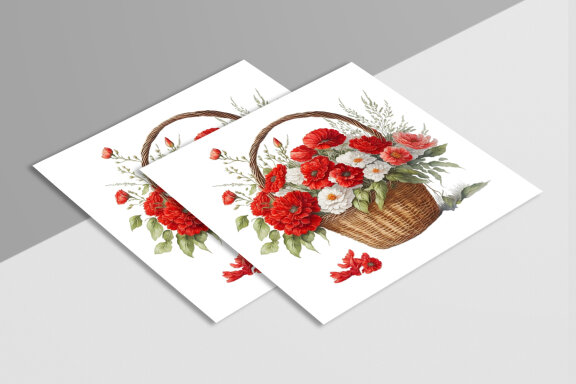 Free Watercolor Flower Baskets