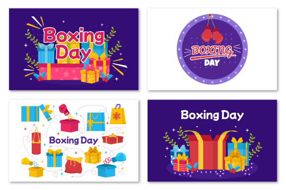 12 Boxing Day Sale Vector Illustration