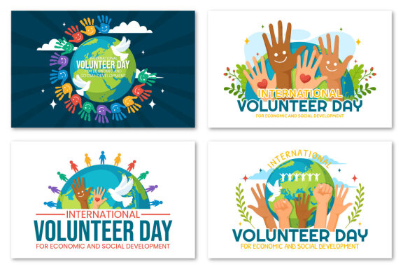 12 International Volunteer Day FREE Illustrations