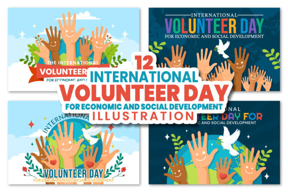 12 International Volunteer Day FREE Illustrations