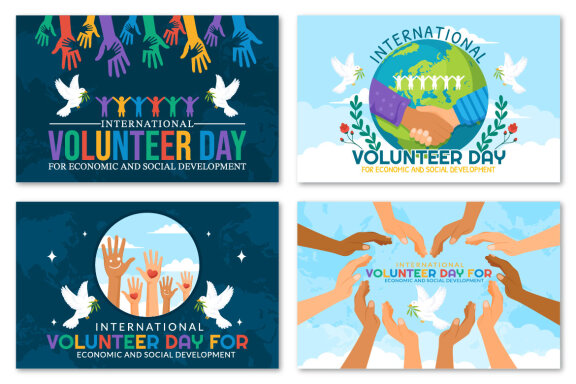 12 International Volunteer Day FREE Illustrations