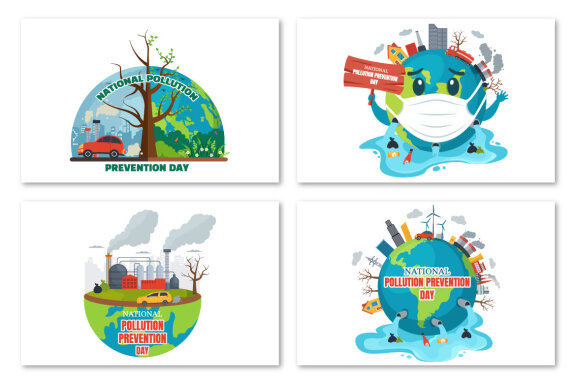 12 National Pollution Prevention Day Illustration