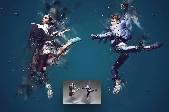 3D Shatter Photoshop Action